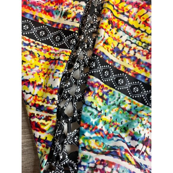 Swimsuits for All Multicolor Lace Detail One Piece Swimsuit Sz 14 - Picture 4 of 11